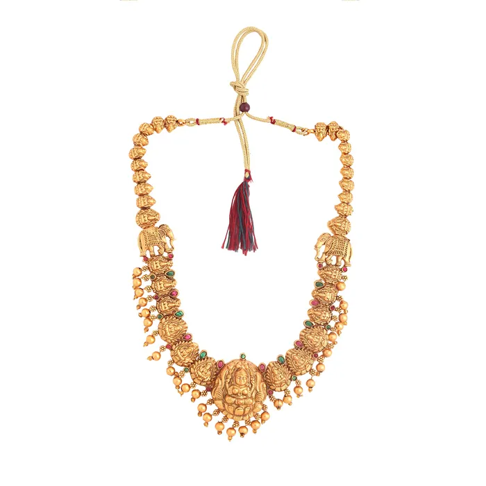 Earrings Yellow Chimes Yellow Chimes Jewellery Set for Women and Girls Temple Jewellery Set Gold Plated Long Necklace Temple Jewellery Set Birthday Gift for girls and women Anniversary Gift for Wife