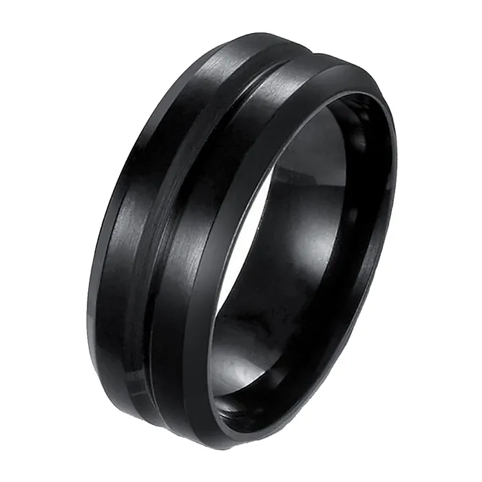 Yellow Chimes Rings for Men Balck Band Ring Western Style Stainless Steel Band Ring for Men and Boys Yellow Chimes Necklaces