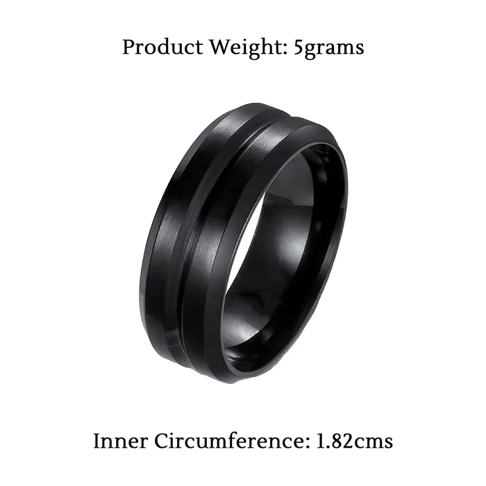 Yellow Chimes Rings for Men Balck Band Ring Western Style Stainless Steel Band Ring for Men and Boys Yellow Chimes Necklaces
