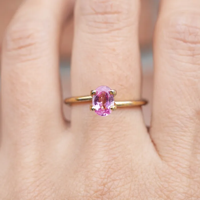 085ct Oval Cut Pink Sapphire Envero Jewelry Rings