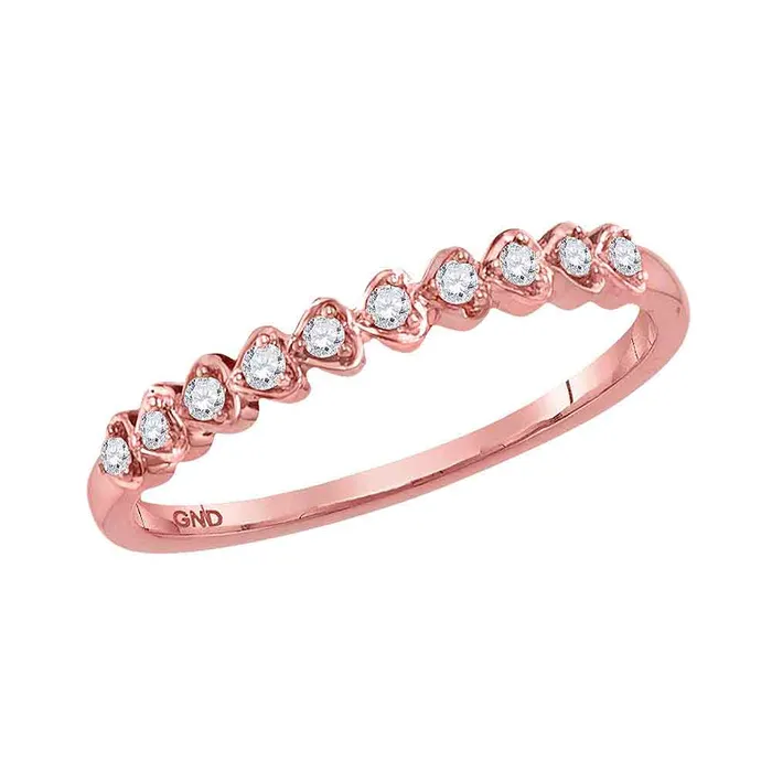 10kt Rose Gold Womens Round Diamond Stackable Band Ring 110 Cttw mayamila Rings