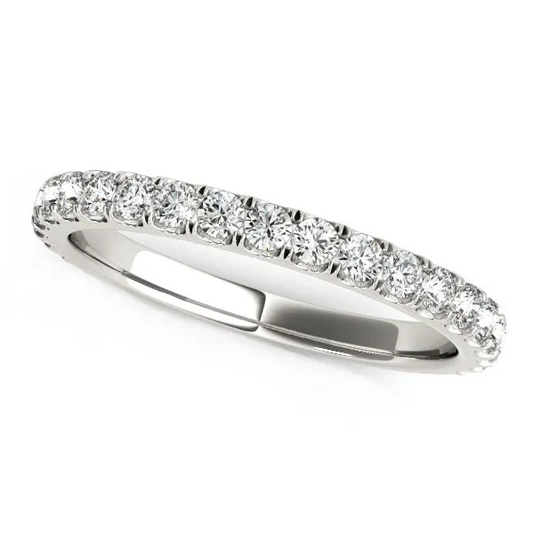 14k White Gold Round Pave Setting Diamond Wedding Band 38 cttw MayaMila Rings