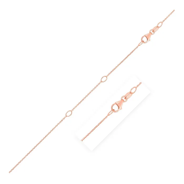 Double Extendable Cable Chain in 14k Rose Gold 06mm MayaMila Earrings