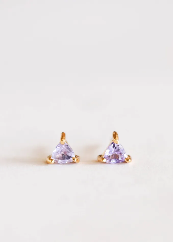 Earrings Amethyst Mini Energy Gem Earrings 18K Sterling Silver JaxKelly
