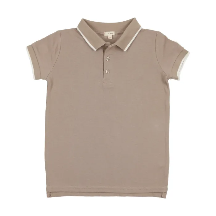 Earrings Lil Legs Lil Legs Short Sleeve Polo Taupe