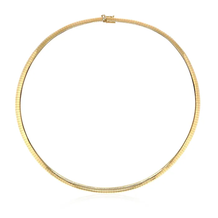 Earrings MayaMila 14k Yellow Gold Classic Omega Style Chain 6 mm
