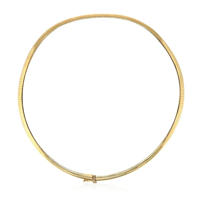 Earrings MayaMila 14k Yellow Gold Classic Omega Style Chain 6 mm