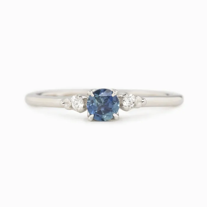 Estel Ring 030ct Montana Sapphire 14k White Gold Envero Jewelry Rings