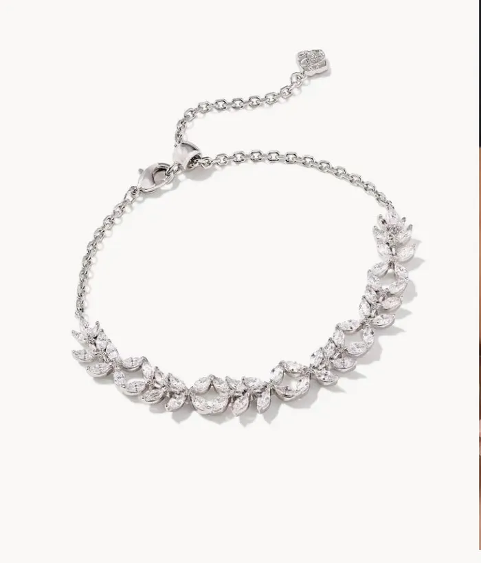 KENDRA SCOTT Rosalie Silver Tennis Bracelet in White Crystal 9608871512 KENDRA SCOTT Bracelets
