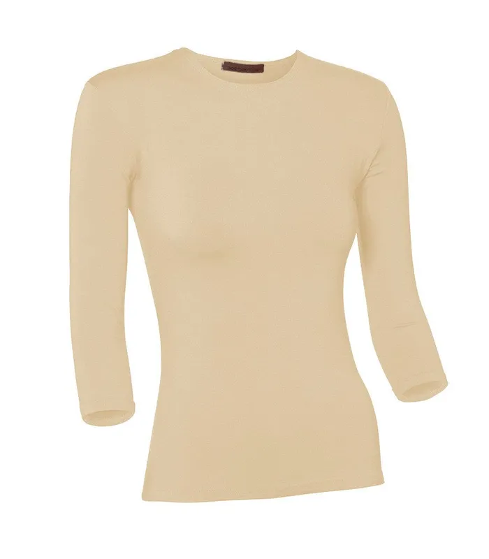 PBJ Ladies Modal 34 Sleeve Shell Peach Pea Bee Jae Earrings
