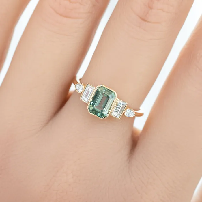 Rings Envero Jewelry Edith Ring 143139ct Light Green Madagascar Sapphire 14K Yellow Gold One of a kind