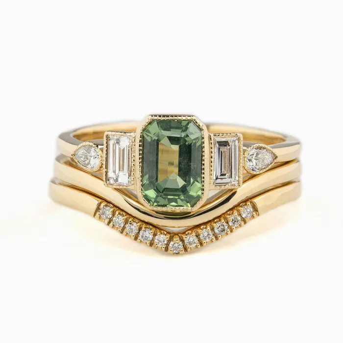 Rings Envero Jewelry Edith Ring 143139ct Light Green Madagascar Sapphire 14K Yellow Gold One of a kind