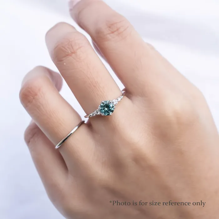 Rings Envero Jewelry Estel Fleur Six Prongs Ring 094ct Light Blue Green Montana Sapphire 14k White Gold One of a kind