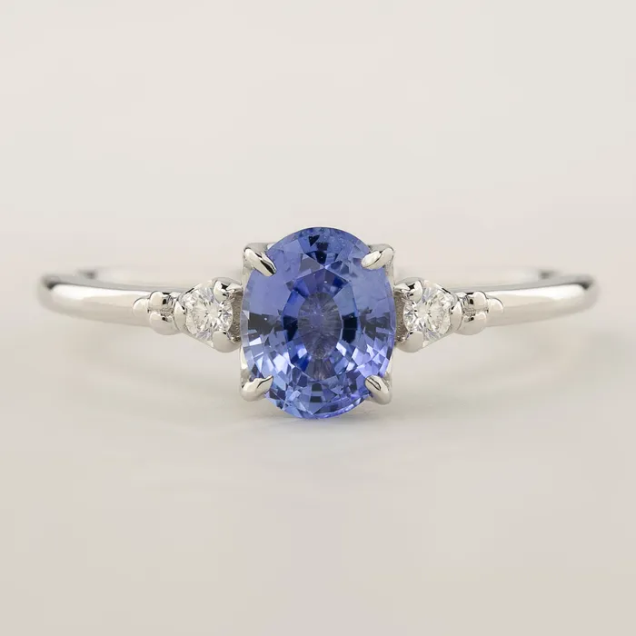 Rings Envero Jewelry Estel Ring 1ct Blue Ceylon Sapphire 14k White Gold One of a kind
