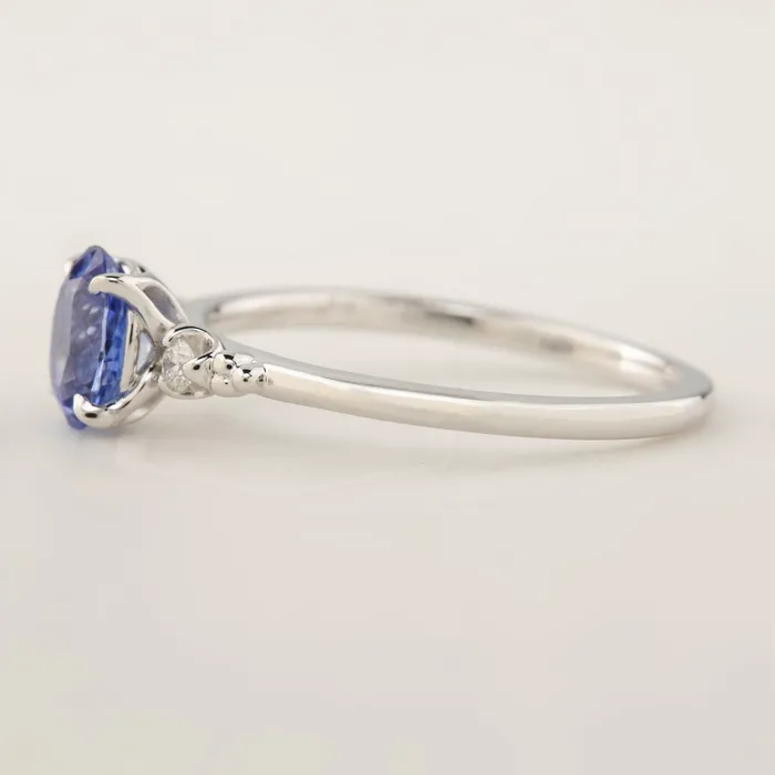 Rings Envero Jewelry Estel Ring 1ct Blue Ceylon Sapphire 14k White Gold One of a kind