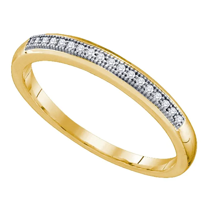 Rings mayamila 10k Yellow Gold Womens Round Diamond Bridal Wedding Anniversary Band 120 Cttw