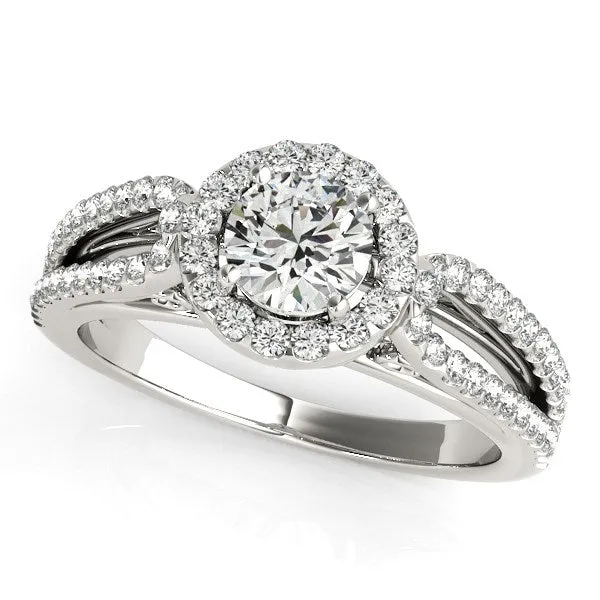 Rings MayaMila 14k White Gold Diamond Engagement Ring with Teardrop Split Shank 78 cttw