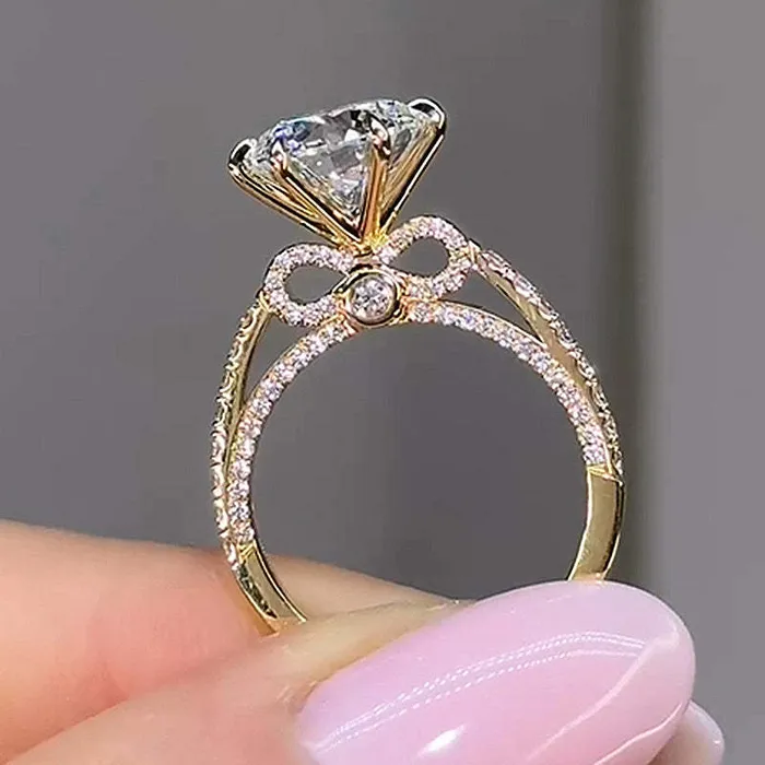 shineofdiamond Rings Classic Round Cut 6 Prong 925 Sterling Silver Engagement Ring