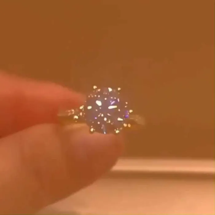 shineofdiamond Rings Classic Round Cut 6 Prong 925 Sterling Silver Engagement Ring