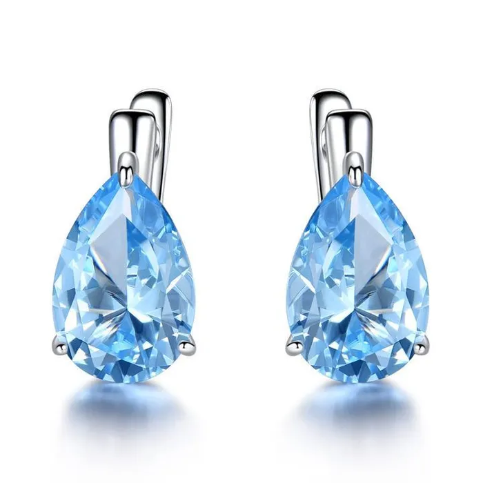 Shineofidamond Earrings Drop Topaz Stud Earrings