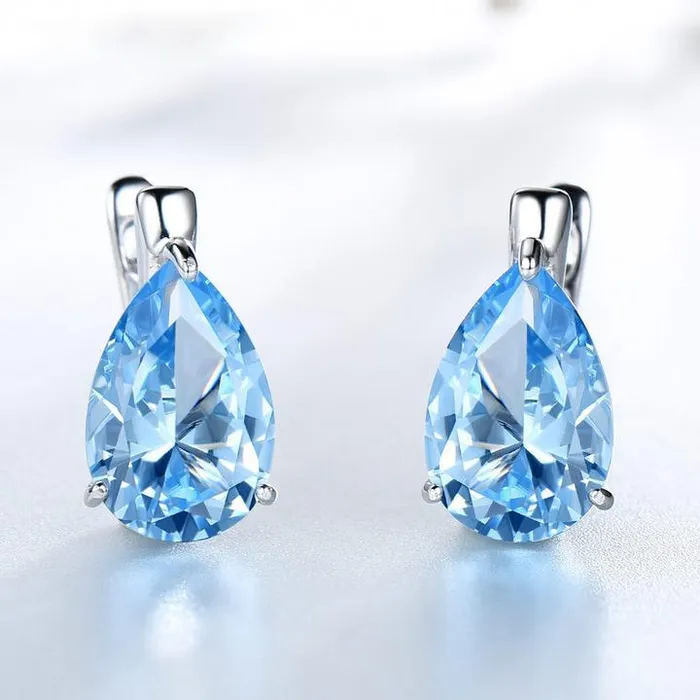 Shineofidamond Earrings Drop Topaz Stud Earrings