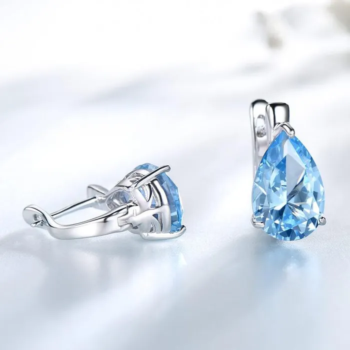 Shineofidamond Earrings Drop Topaz Stud Earrings