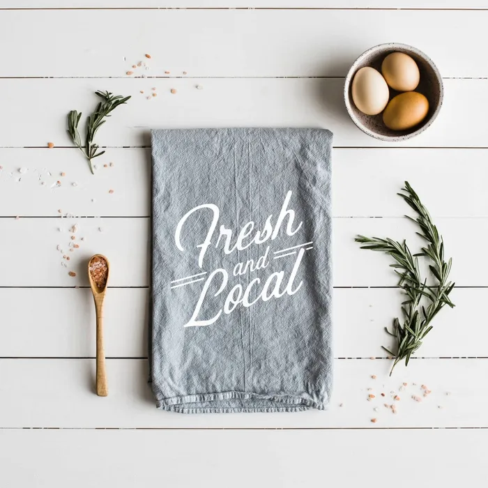 The Oysters Pearl Necklaces Fresh and Local Tea Towel