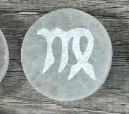 Virgo Zodiac Selenite Disc 15 Keystone Crystals Earrings