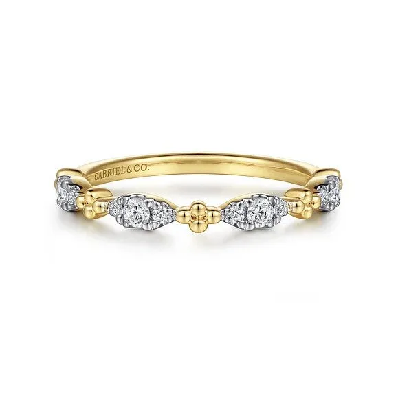 14K Yellow Gold Diamond Marquise Shape Bujukan Stackable Ring GABRIEL CO Rings