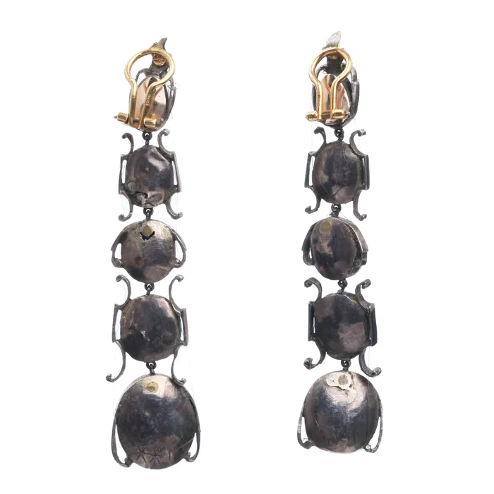 Bell Bird Antiques Earrings 19th Century Harlequin Earrings