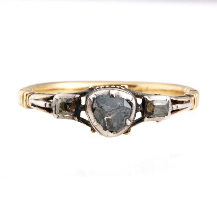 Bell Bird Antiques Rings Early Georgian Rose Cut and Table Cut Diamond Ring