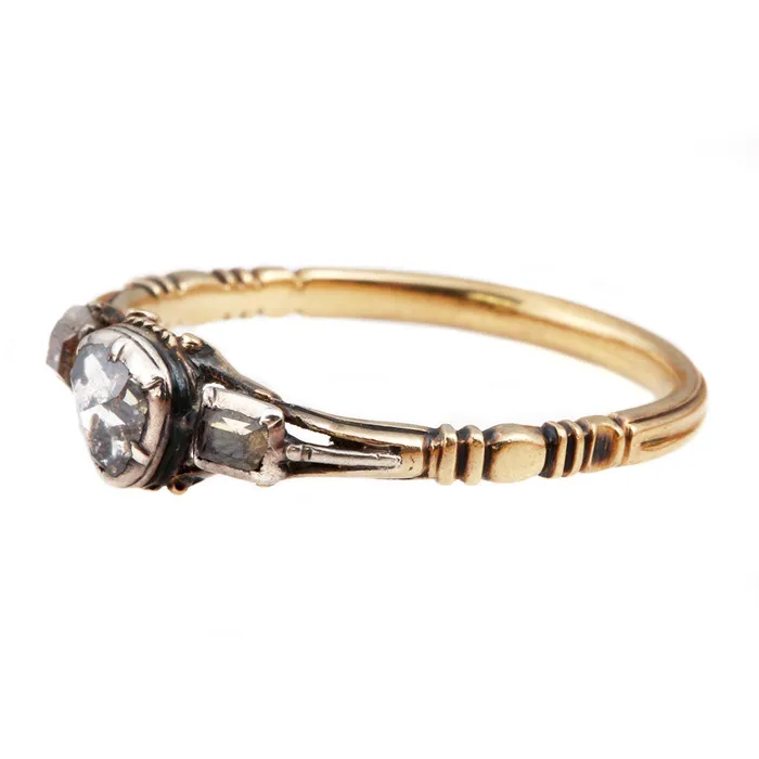 Bell Bird Antiques Rings Early Georgian Rose Cut and Table Cut Diamond Ring