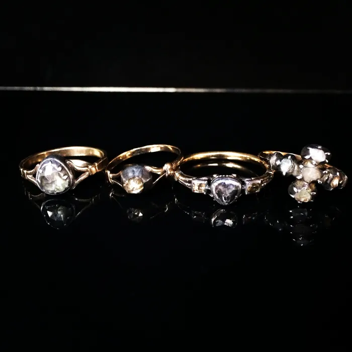 Bell Bird Antiques Rings Early Georgian Rose Cut and Table Cut Diamond Ring