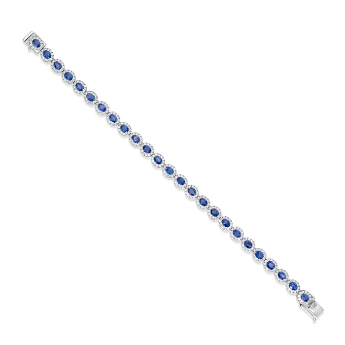 Bracelets Blue Sapphire Diamond Bracelet Polachecks Collection