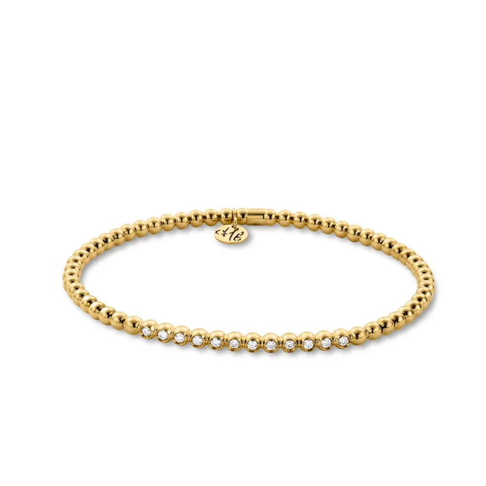 Bracelets HULCHI BELLUNI 12 Bezel Diamonds Bead Stretch Bracelet