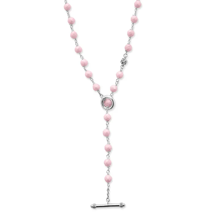 Caviar Icon Long Pink Ceramic Beaded Necklace LAGOS Necklaces