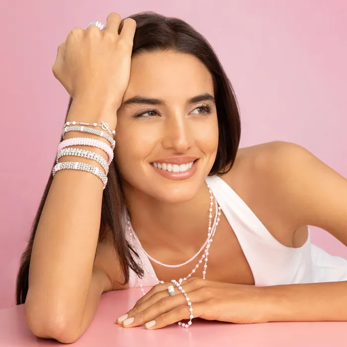 Caviar Icon Long Pink Ceramic Beaded Necklace LAGOS Necklaces