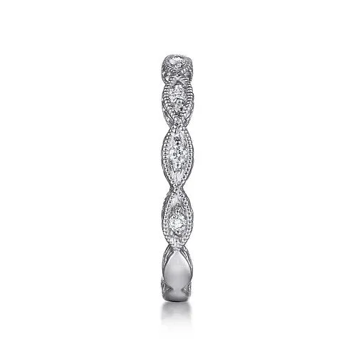 GABRIEL CO Rings 14K White Gold Diamond Bujukan Marquise Station Ring
