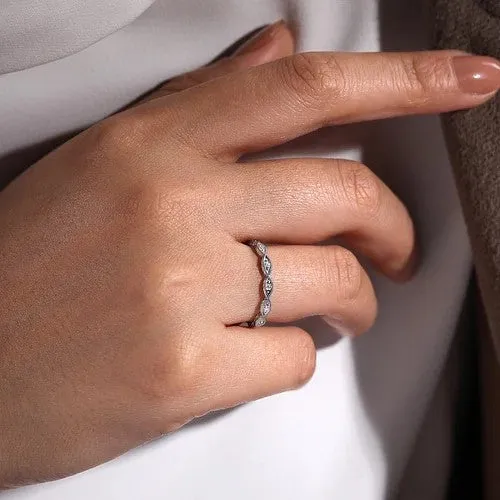 GABRIEL CO Rings 14K White Gold Diamond Bujukan Marquise Station Ring