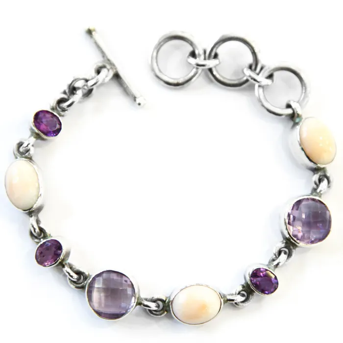 Nanni Gabriella Coral and Amethist Bracelet Bracelets