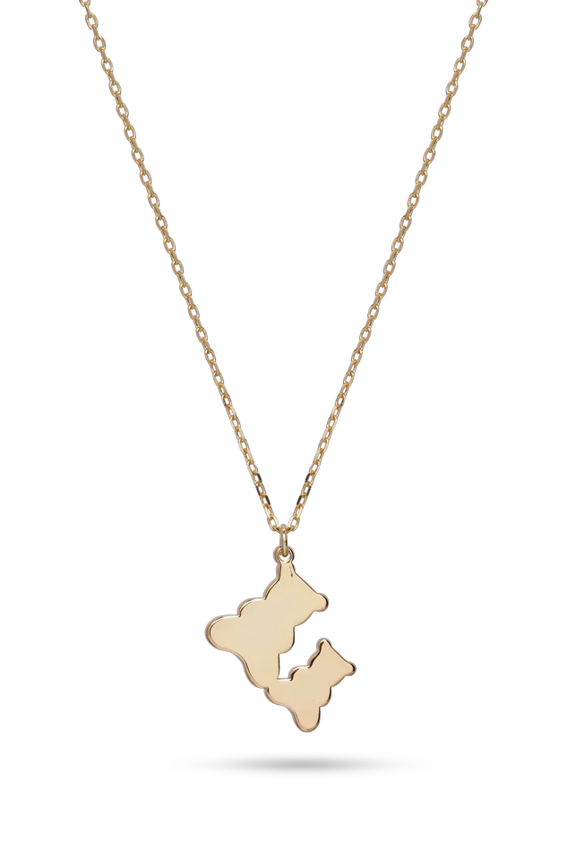 Necklaces Bear Family x2 Crystal Haze Jewelry