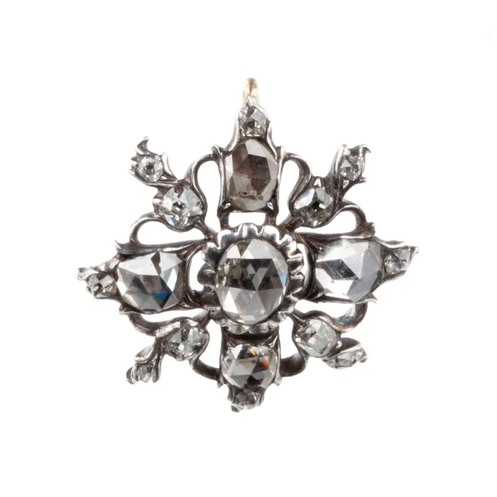 Necklaces Bell Bird Antiques Georgian Era Rose Cut Diamond Pendant