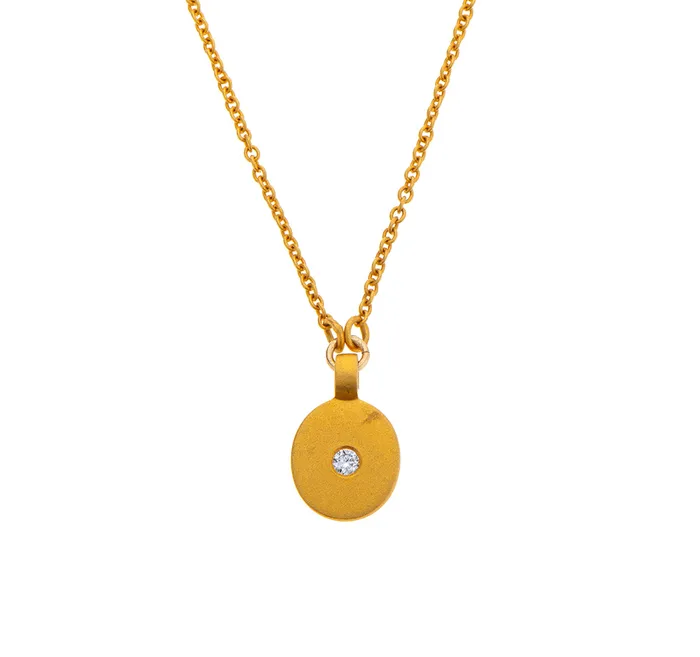 Necklaces Nava Zahavi Nava Zahavi Yellow Gold Delicate Round Diamond Necklace