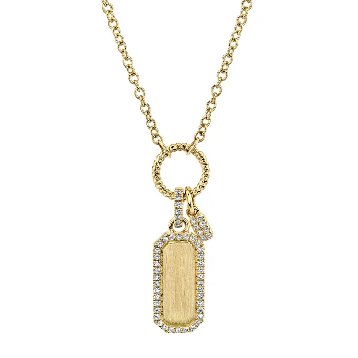 Necklaces SHY CREATION Diamond Dog Tag Pendant with Frame