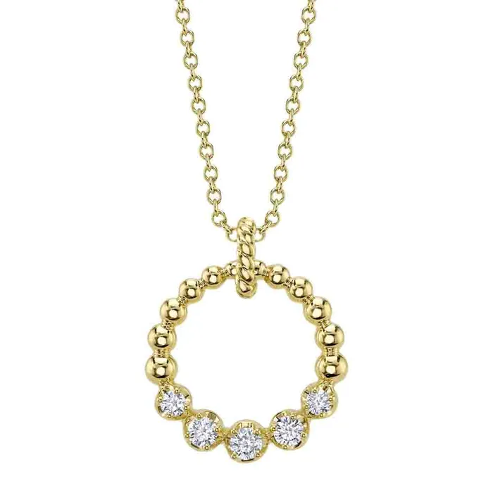 Necklaces SHY CREATION Graduated Diamond Circle Pendant