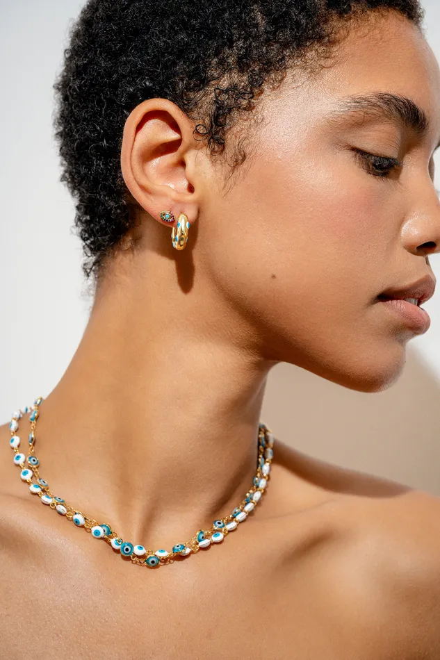 No Envy Evil Eye Hoops Crystal Haze Jewelry EU Necklaces