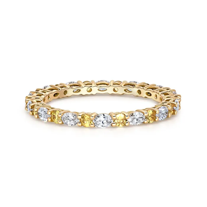 Polachecks Collection Rings Diamond Yellow Sapphire Eternity Band