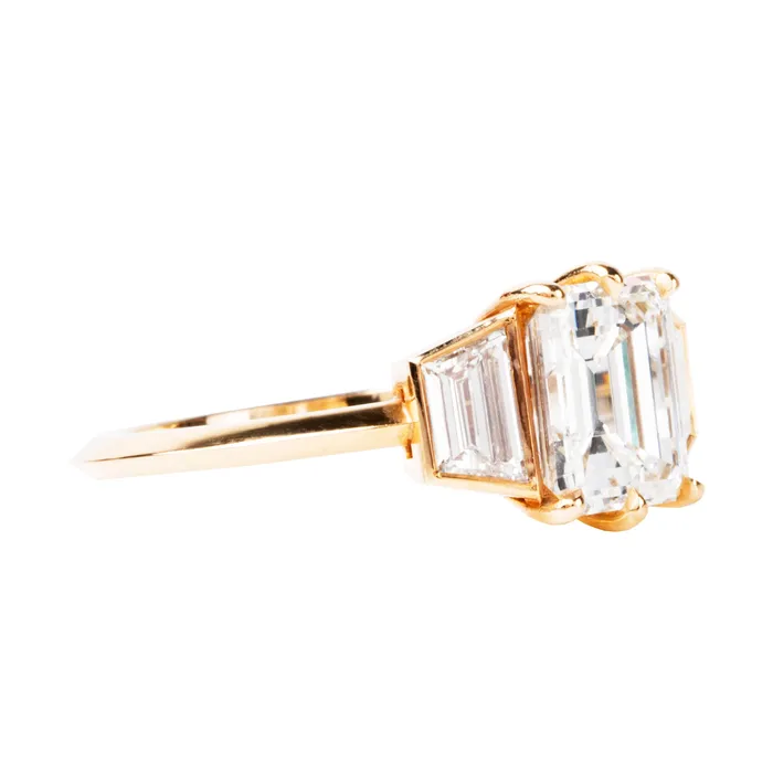 Rings Bell Bird In House Bell Bird Old Emerald Cut Diamond Ring