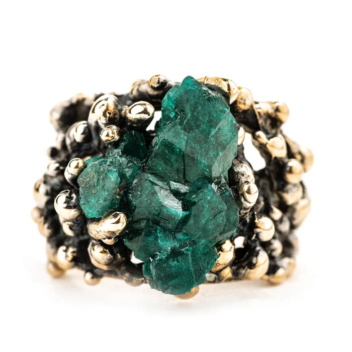 Rings Dioptase Statement Ring One of a Kind Giardinoblu