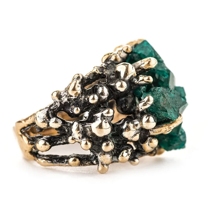 Rings Dioptase Statement Ring One of a Kind Giardinoblu